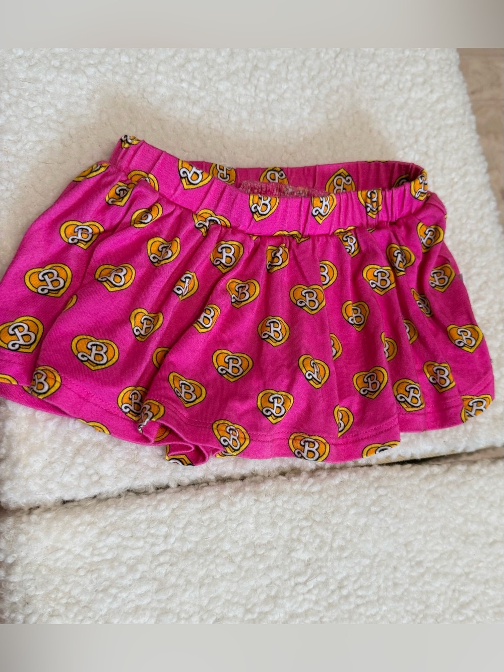 Posh Peanut Hot Pink Skort with Yellow Heart Logos